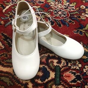 Jumping Jacks Girls White Leather Mary Jane 10 1/2